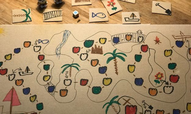 DIY Gesellschaftsspiel „DIE SCHATZSUCHE“ mit Farbwürfel für die ganze Familie